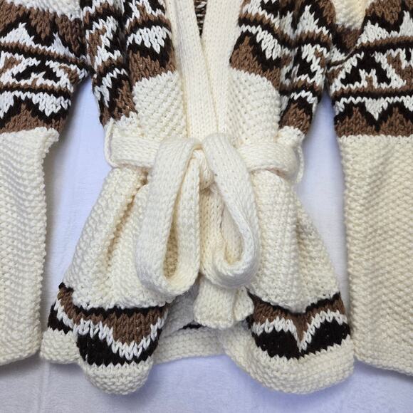 Vtg Handmade 70's ASO Starsky & Hutch Shawl Collar Cardigan Mexican Sweater M/L - Picture 3 of 12